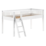 VIPACK-Lit Mi-Hauteur Forrest – 90 x 200 Cm – En Hêtre Blanc