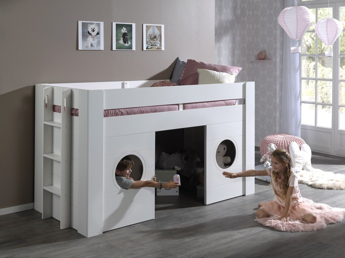 VIPACK-Lit Mi-Hauteur FREYA 90 X 200 Cm Blanc