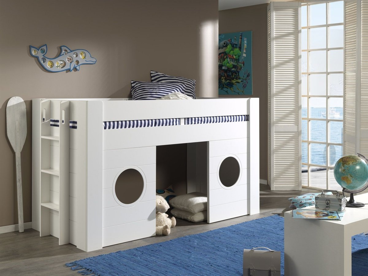 VIPACK-Lit Mi-Hauteur FREYA 90 X 200 Cm Blanc