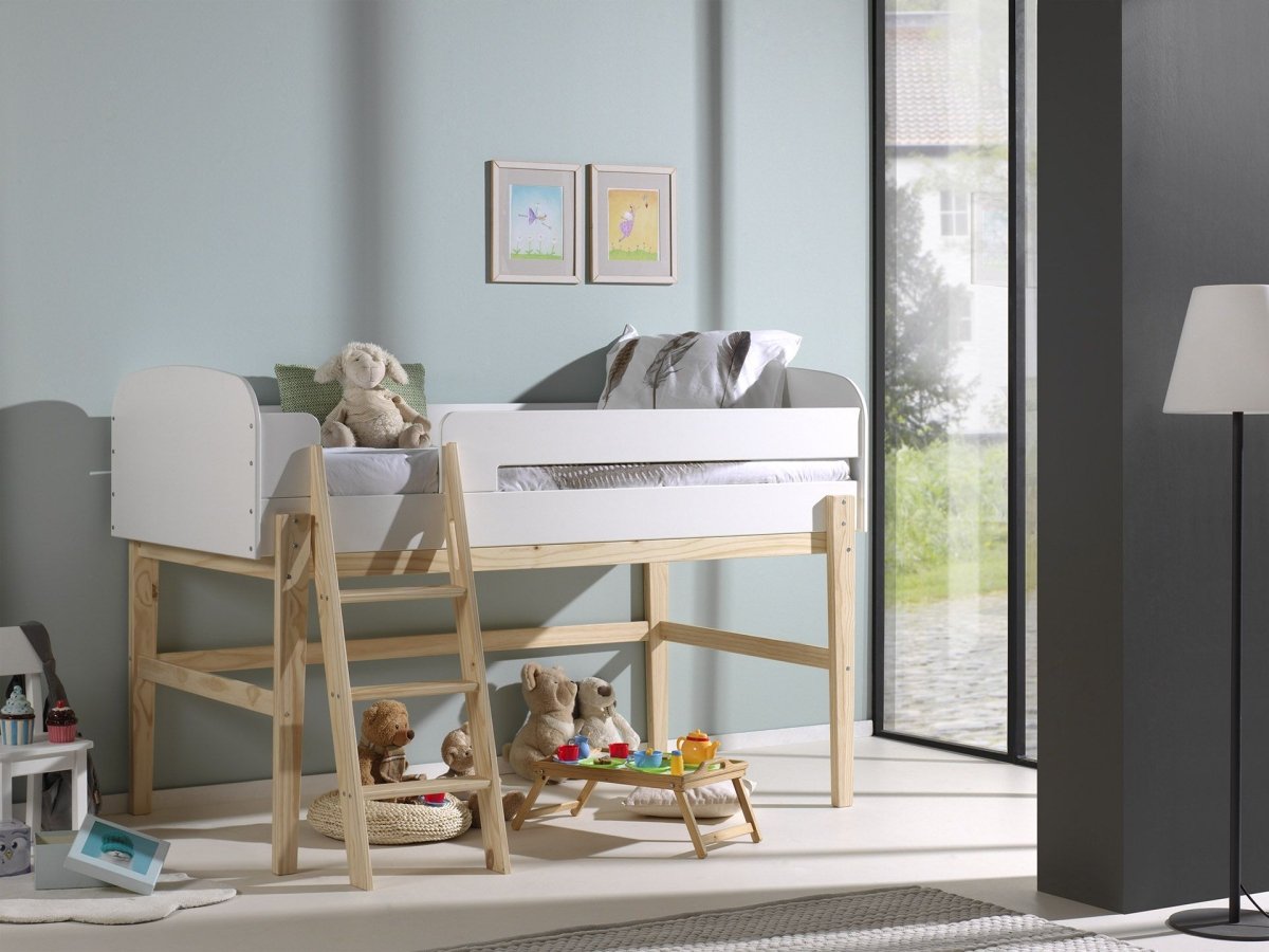 VIPACK-Lit Mi-Hauteur KIDDY 90 X 200 cm Blanc