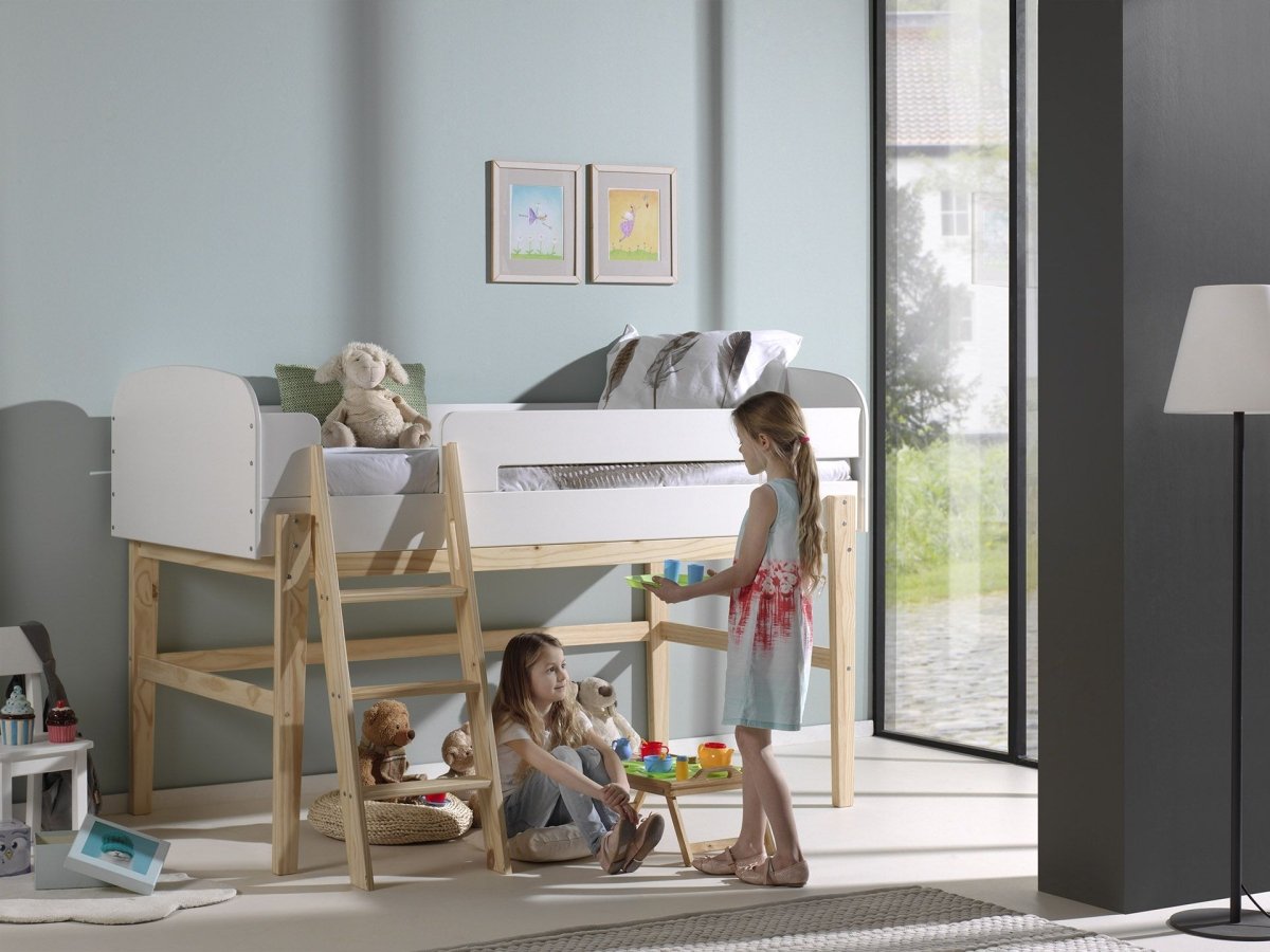 VIPACK-Lit Mi-Hauteur KIDDY 90 X 200 cm Blanc