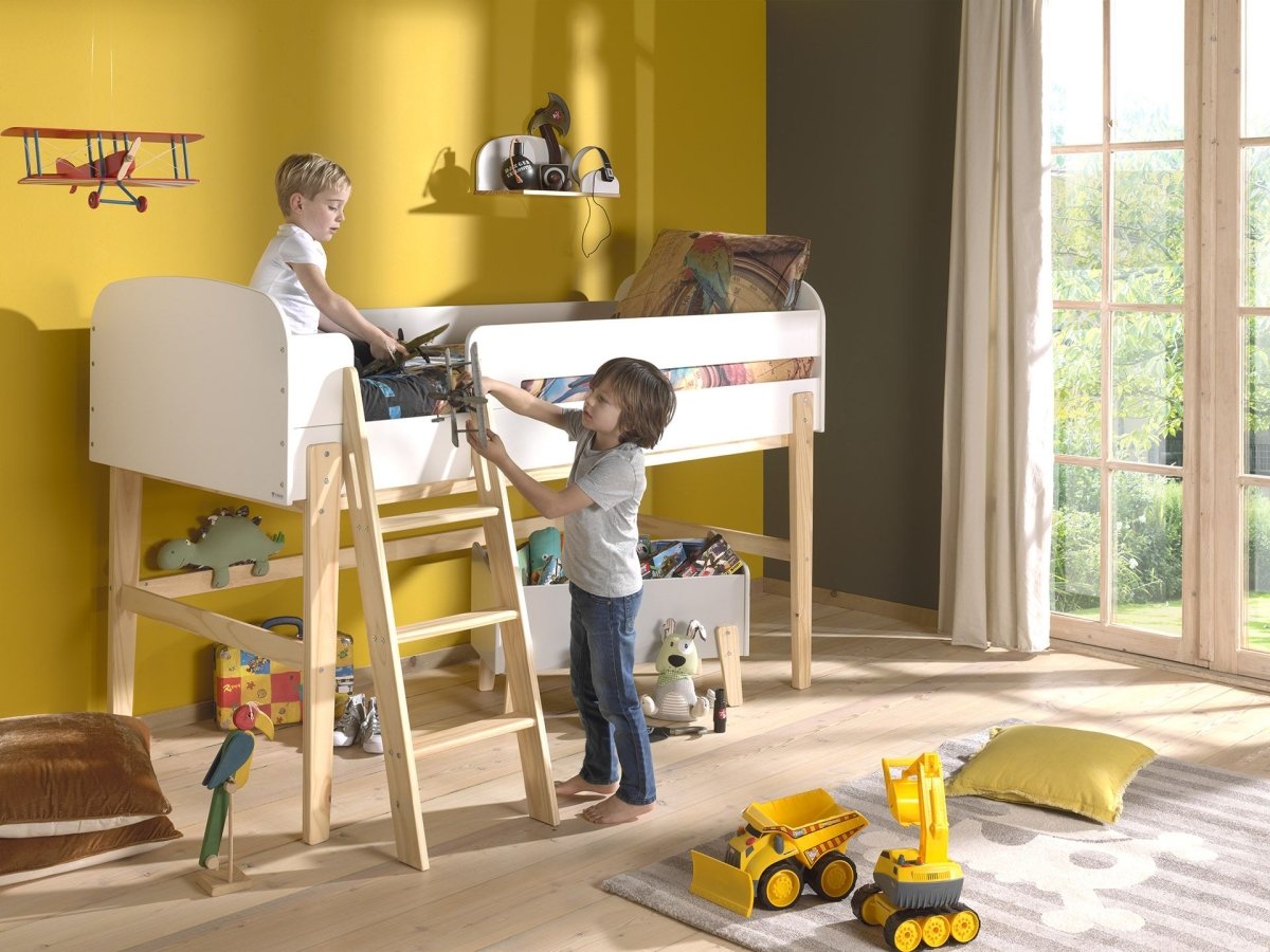 VIPACK-Lit Mi-Hauteur KIDDY 90 X 200 cm Blanc