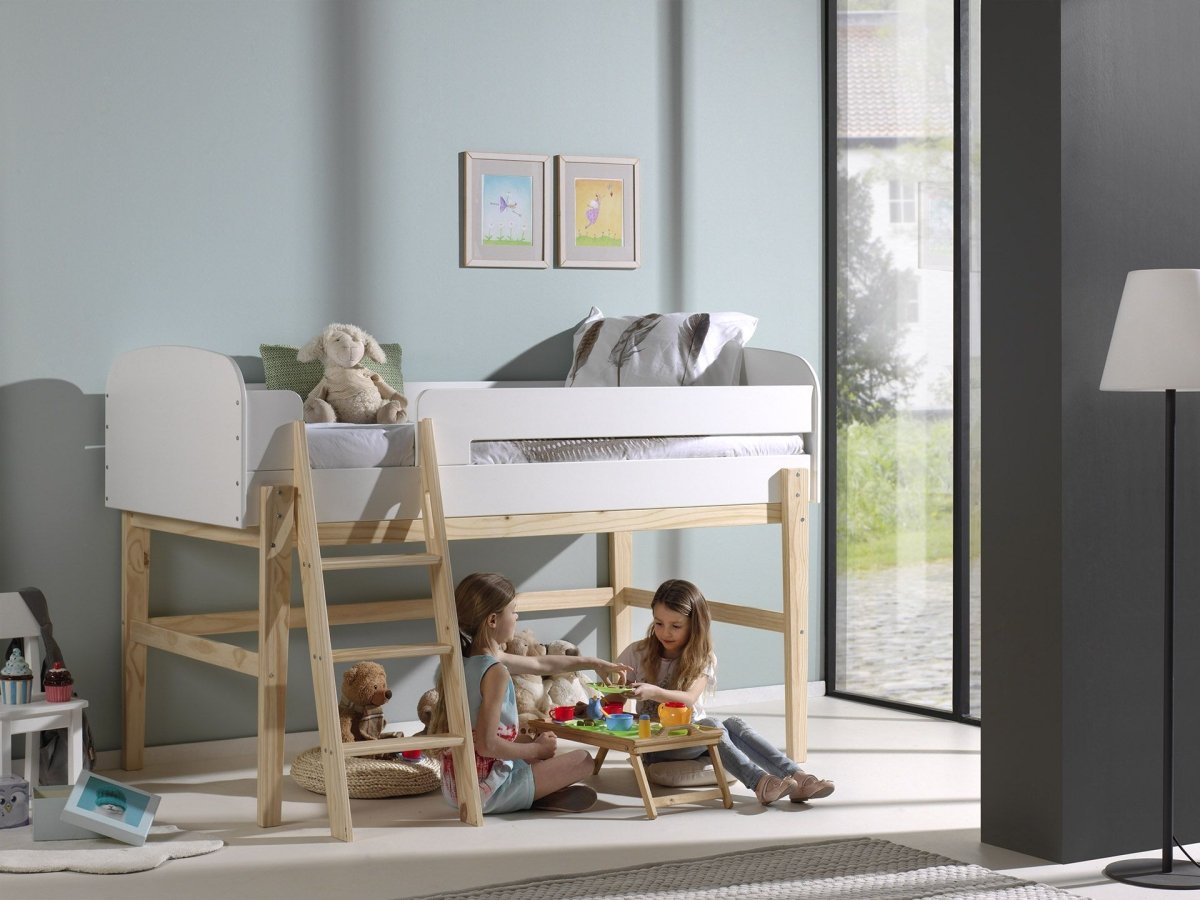 VIPACK-Lit Mi-Hauteur KIDDY 90 X 200 cm Blanc