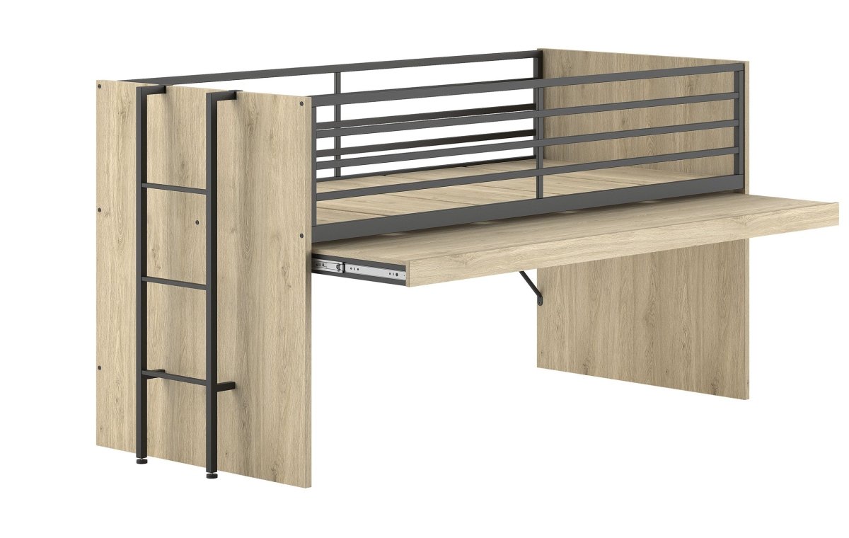 VIPACK-Lit Mi-Hauteur SAM (85) 90 X 200 cm Chêne