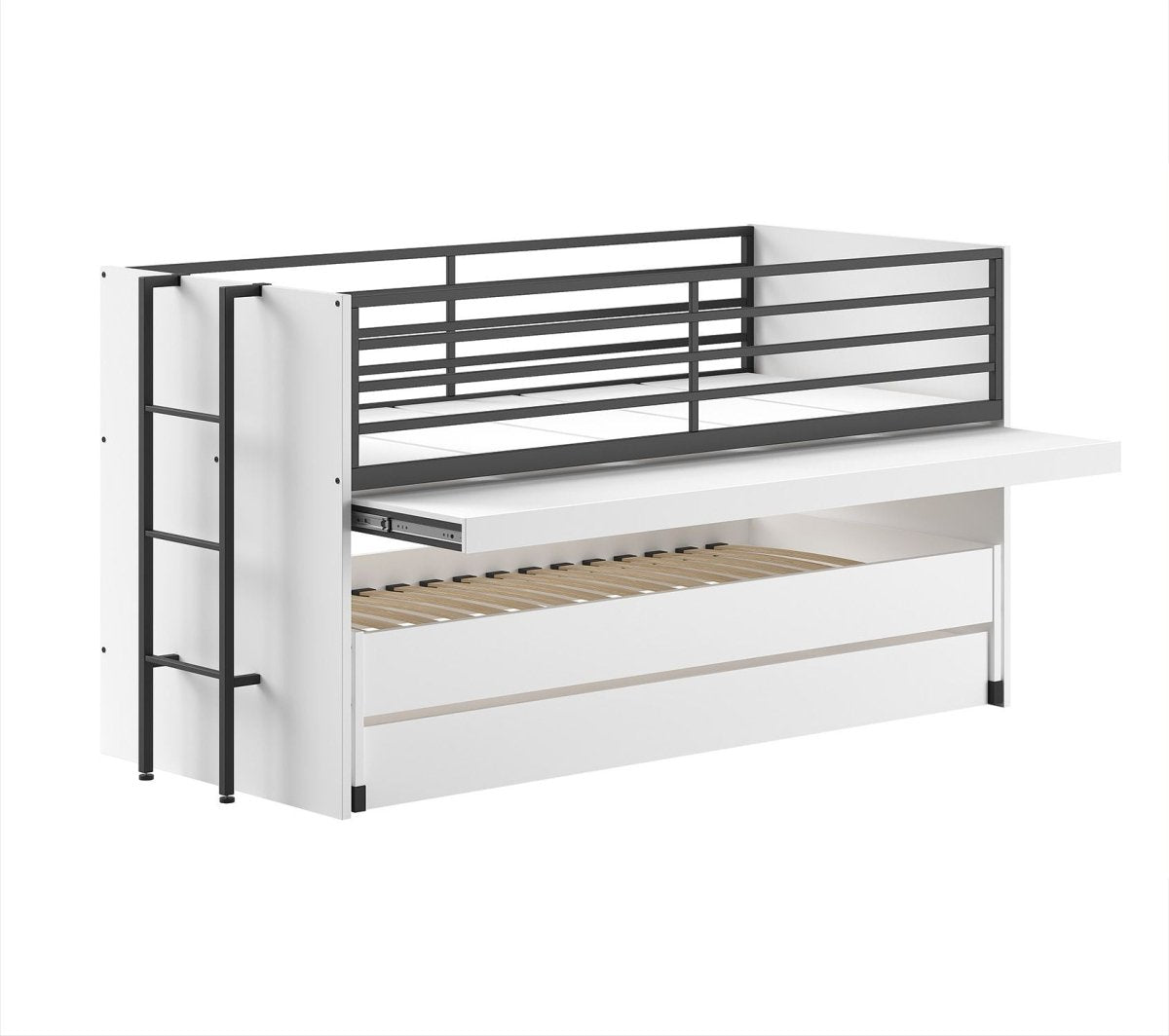 VIPACK-Lit Mi-Hauteur SAM (86) 90 X 200 cm Blanc
