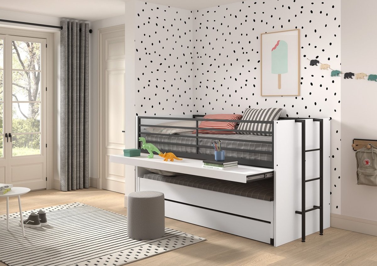 VIPACK-Lit Mi-Hauteur SAM (86) 90 X 200 cm Blanc