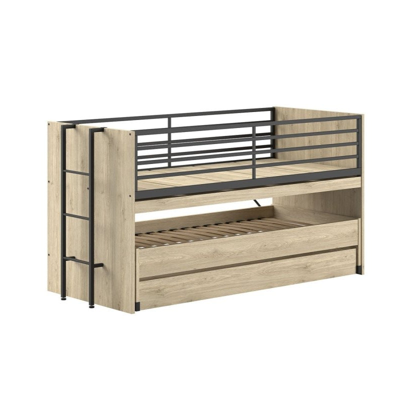 VIPACK-Lit Mi-Hauteur SAM (86) 90 X 200 cm Chêne