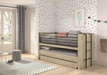 VIPACK-Lit Mi-Hauteur SAM (86) 90 X 200 cm Chêne