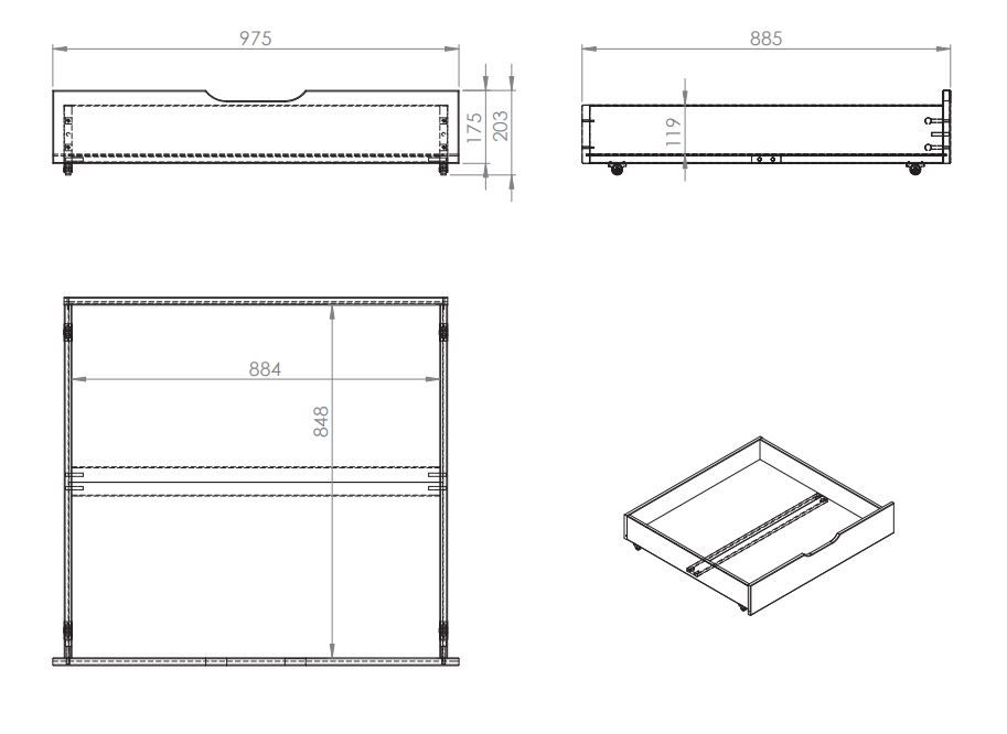 VIPACK-Lit De Famille SCOTT 140 X 200 cm + 90 X 200 cm Blanc