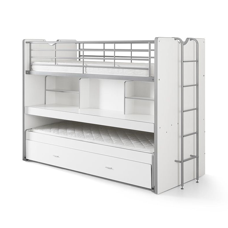 VIPACK-Lit Superposé BONNY 90 X 200 Cm Blanc