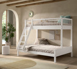 VIPACK-Lit Superposé Familial Forrest – 140 x 200 Cm + 90 x 200 Cm – En Hêtre Blanc