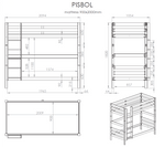 VIPACK-Lit Superposé (H 180cm) PINO 90 x 200 cm Blanc