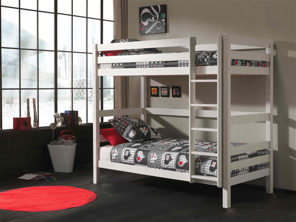 VIPACK-Lit Superposé (H 180cm) PINO 90 x 200 cm Blanc