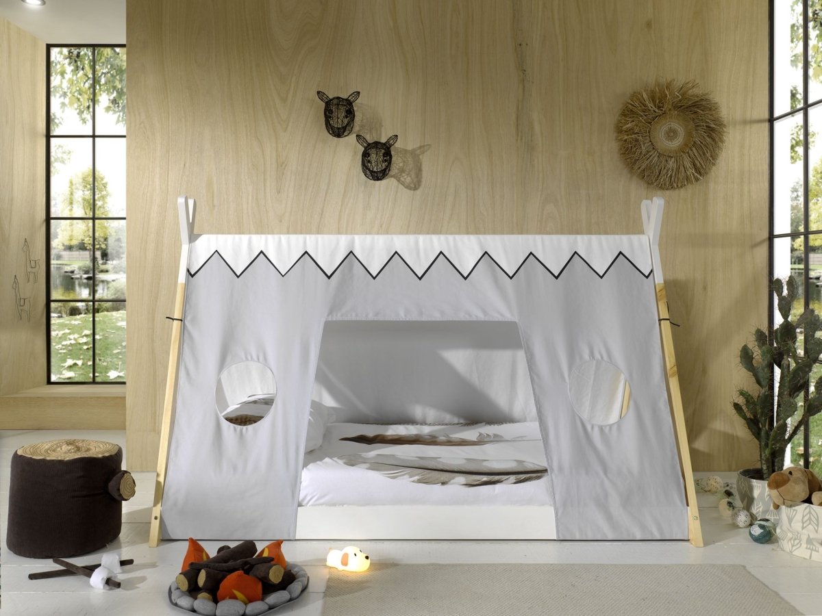 VIPACK-Lit TIPI 90x200cm Blanc + Matelas Basic Cool 10x90x200cm