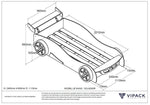 VIPACK-Lit Voiture LEMANS 90 X 200cm Rouge