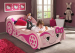 VIPACK-Lit Voiture LOVE LIT 90x200cm Rose Avec Matelas Assorti