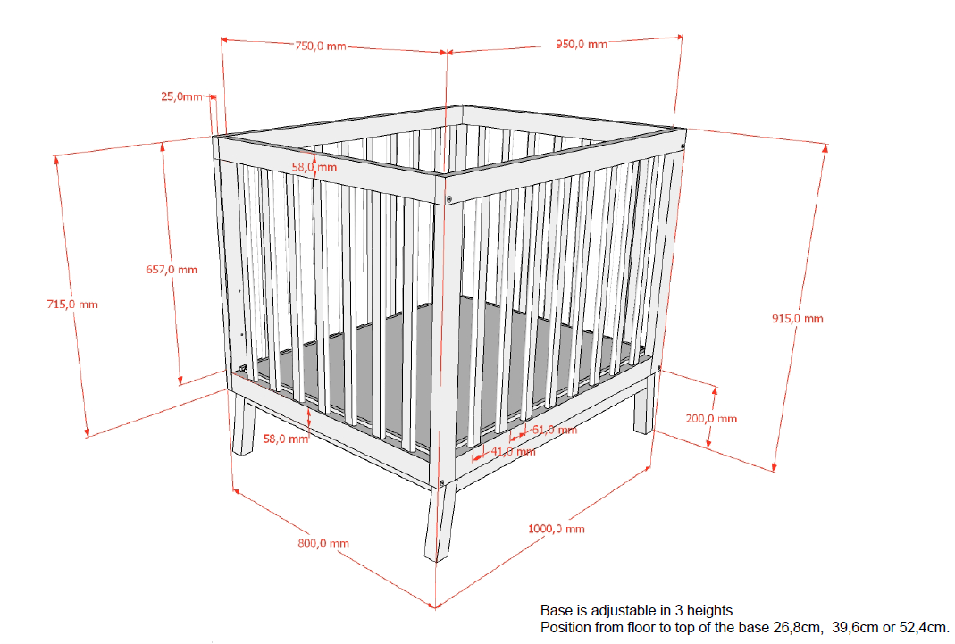 VIPACK-Parc Bébé Sezane – 95 x 75 Cm – Argile Et Noyer