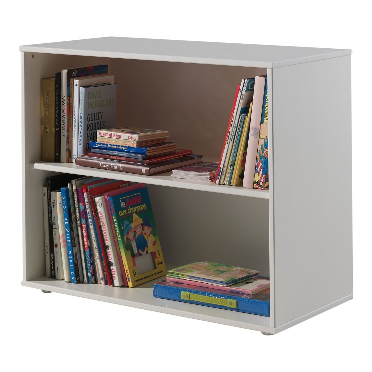 VIPACK-Lit Mi-Hauteur (H 115cm) PINO Avec Échelle 90 X 200 cm Blanc