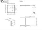 VIPACK-Lit Mi-Hauteur (H 115cm) PINO Avec Échelle 90 X 200 cm Blanc