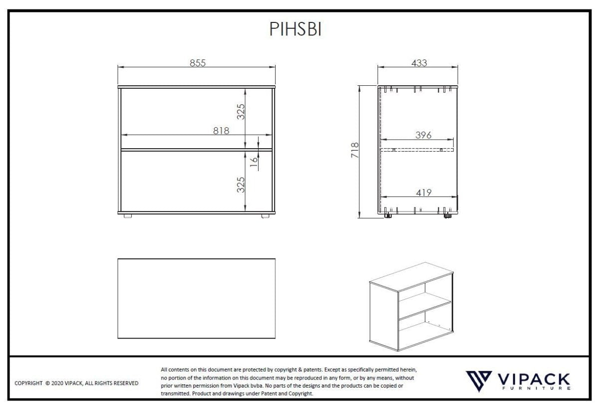VIPACK-Lit Mezzanine Mi-Hauteur (H 115CM) SCOTT Avec Échelle 90 X 200 cm Blanc