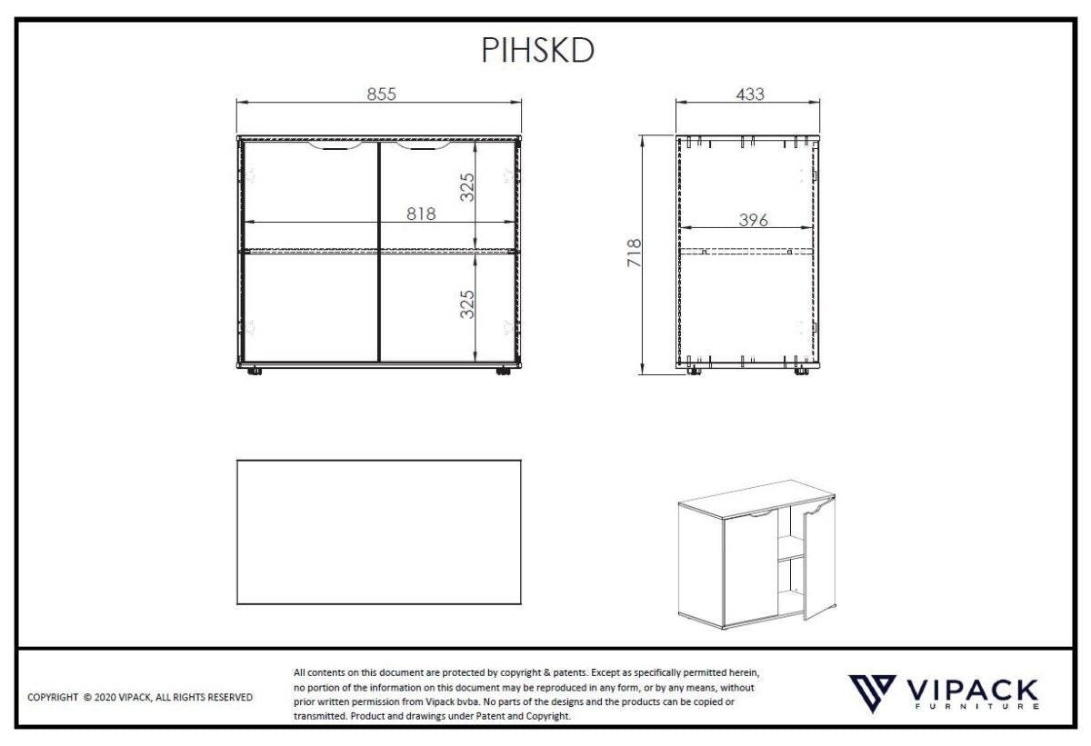 VIPACK-Lit Mezzanine Mi-Hauteur (H 115CM) SCOTT Avec Échelle 90 X 200 cm Blanc