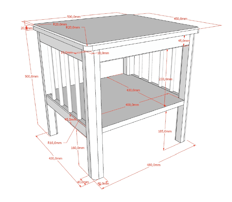VIPACK-Table De Chevet Forrest – En Chêne