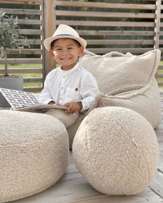 WIGIWAMA-Coussin Boule Molletonné - Biscuit