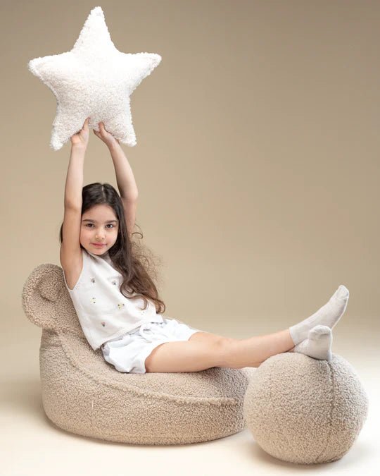WIGIWAMA-Coussin Boule Molletonné - Biscuit