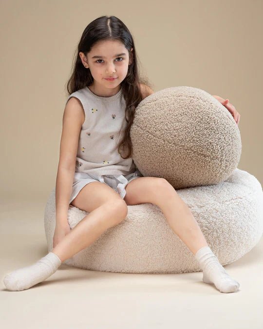 WIGIWAMA-Coussin Boule Molletonné - Biscuit