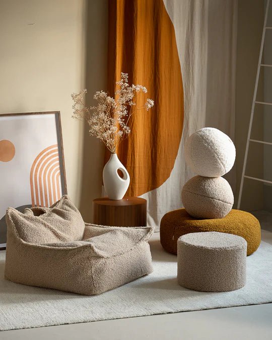 WIGIWAMA-Coussin Boule Molletonné - Biscuit