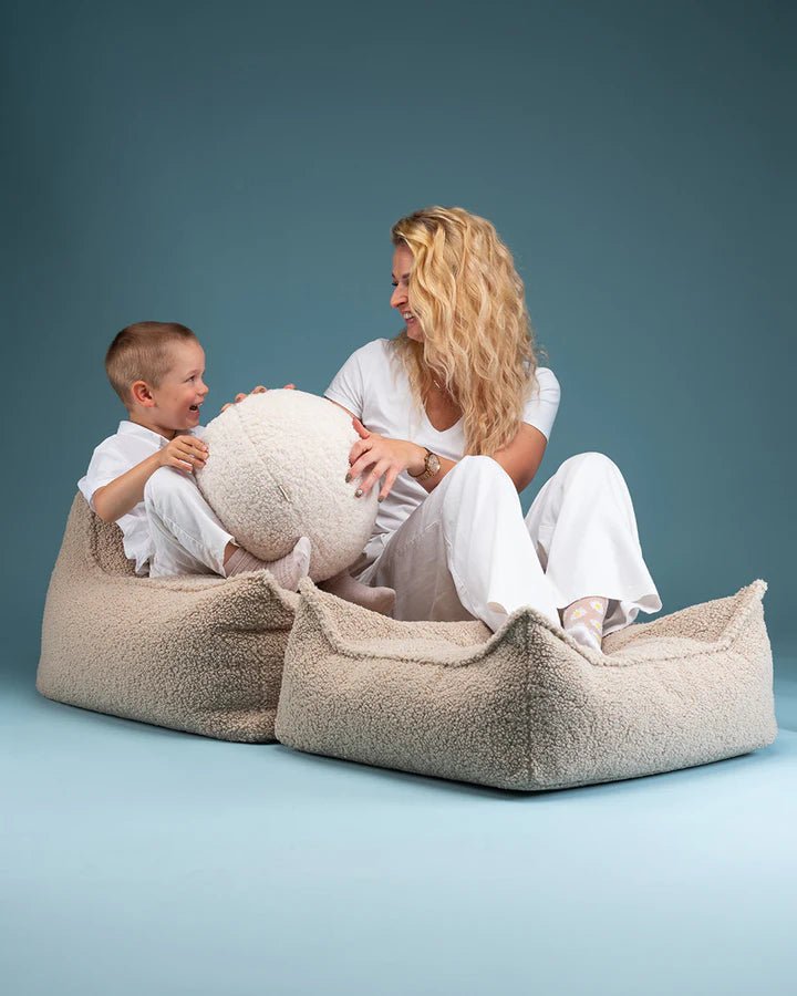 WIGIWAMA-Coussin Boule Molletonné - Blanc Crème