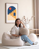 WIGIWAMA-Coussin Boule Molletonné - Blanc Crème