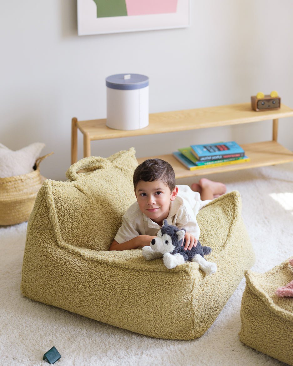WIGIWAMA-Fauteuil Pouf Molletonné - Matcha