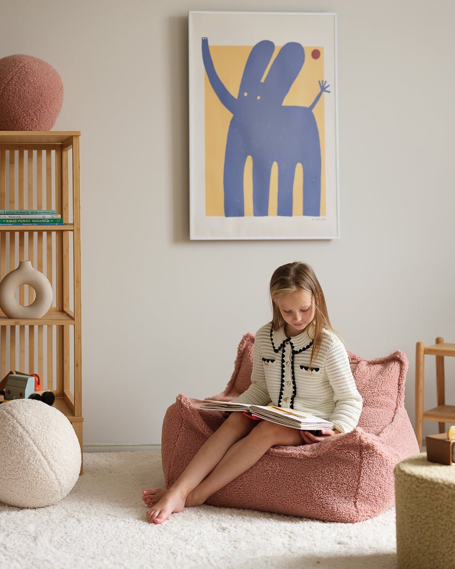 WIGIWAMA-Fauteuil Pouf Molletonné - Rose Goyave