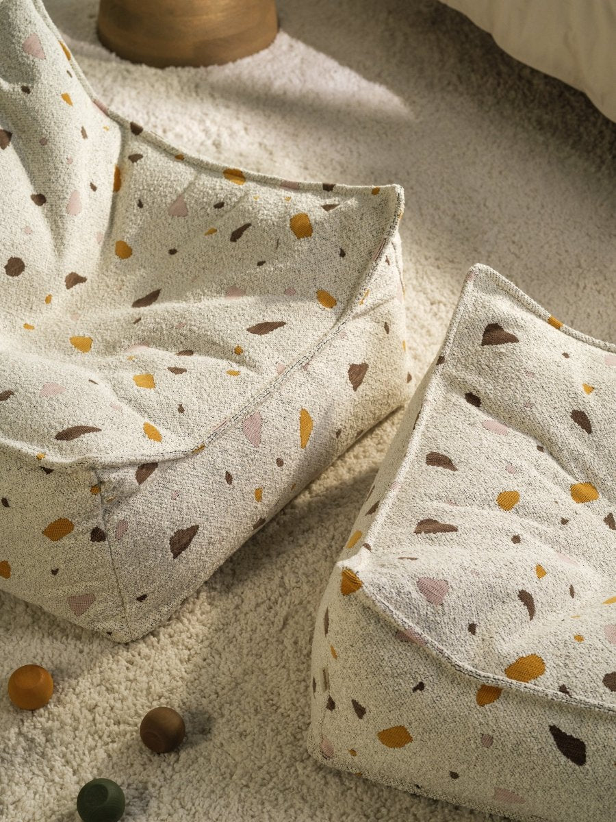 WIGIWAMA-Pouf Carré Terrazzo - Marbre