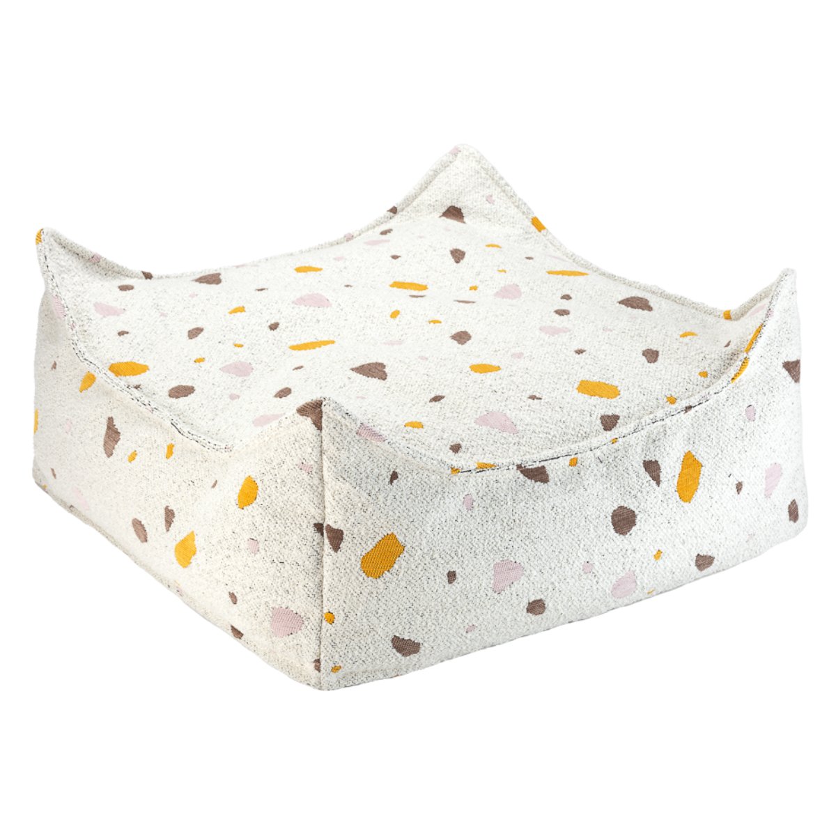 WIGIWAMA-Pouf Carré Terrazzo - Marbre