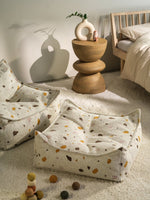 WIGIWAMA-Pouf Carré Terrazzo - Marbre