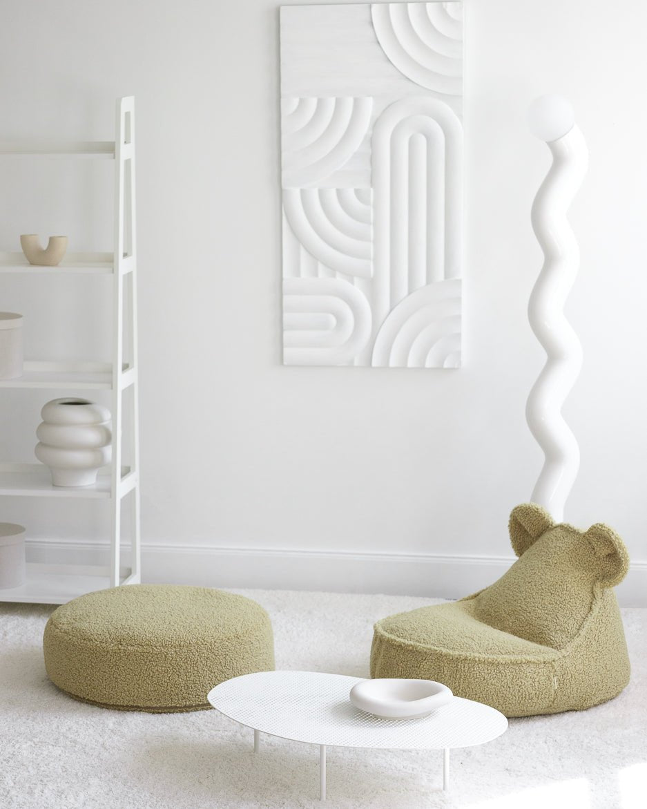 WIGIWAMA-Pouf Ours Molletonné - Matcha