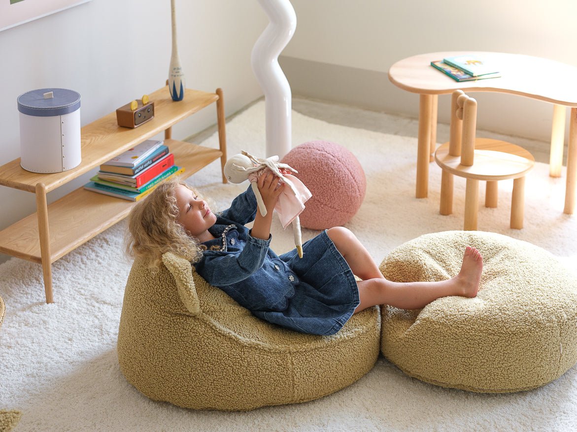 WIGIWAMA-Pouf Ours Molletonné - Matcha