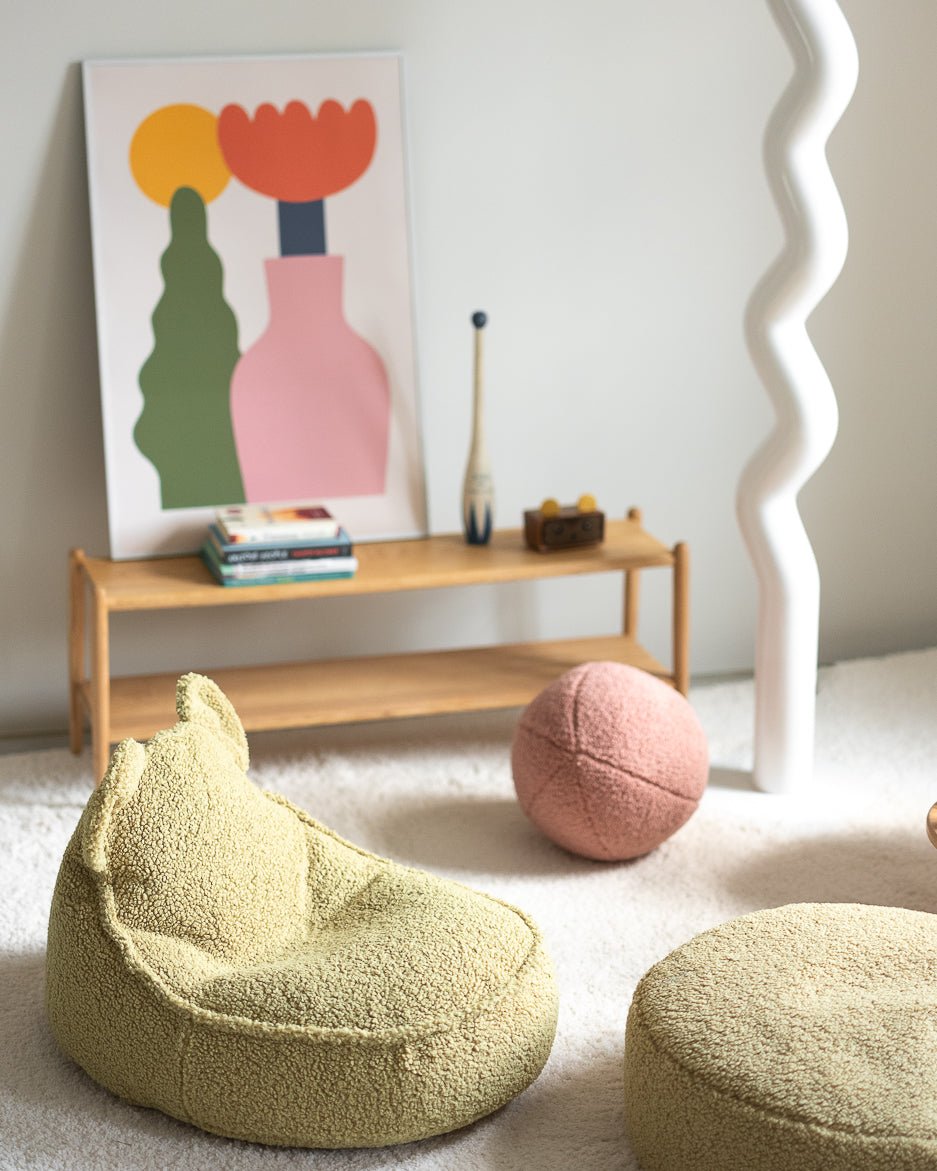 WIGIWAMA-Pouf Ours Molletonné - Matcha