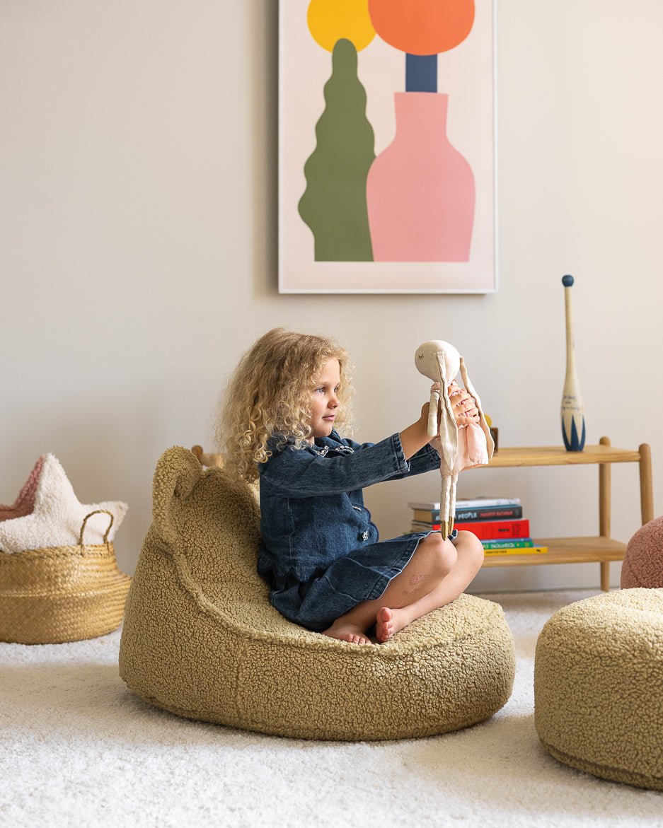 WIGIWAMA-Pouf Ours Molletonné - Matcha