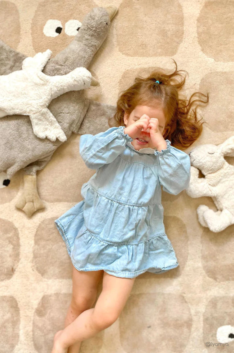 BLEUU-STUDIO-Tapis Enfant Bidules Beige 120 x 170 Cm