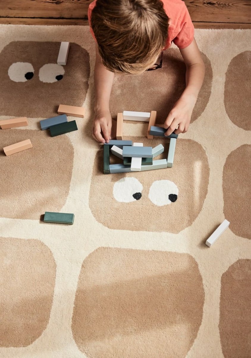 BLEUU-STUDIO-Tapis Enfant Bidules Beige 120 x 170 Cm