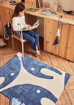 BLEUU-STUDIO-Tapis Enfant Elephant Marine 120 x 170 Cm