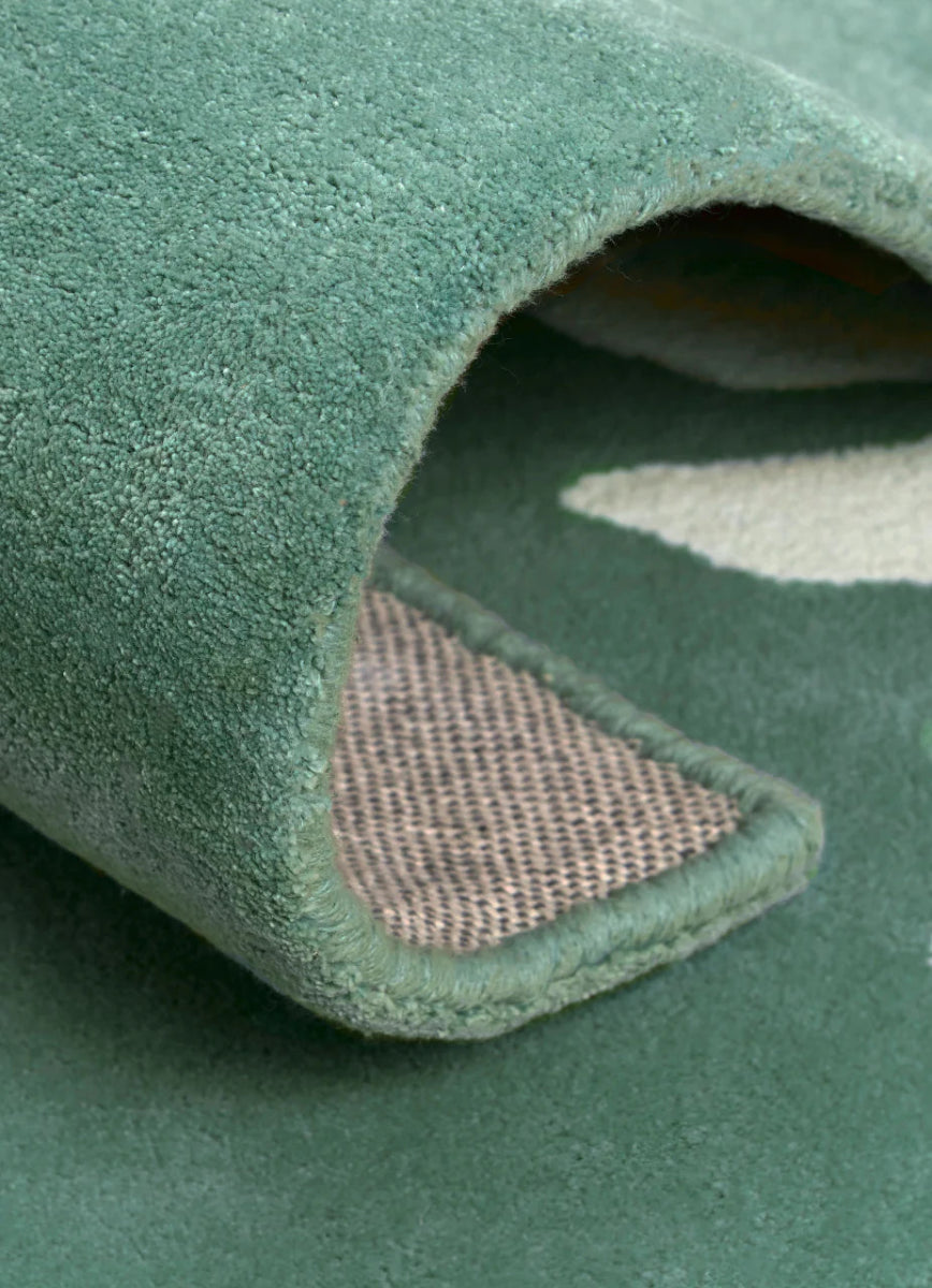 BLEUU-STUDIO-Tapis Enfant Forêt Vert 100 x 130 Cm