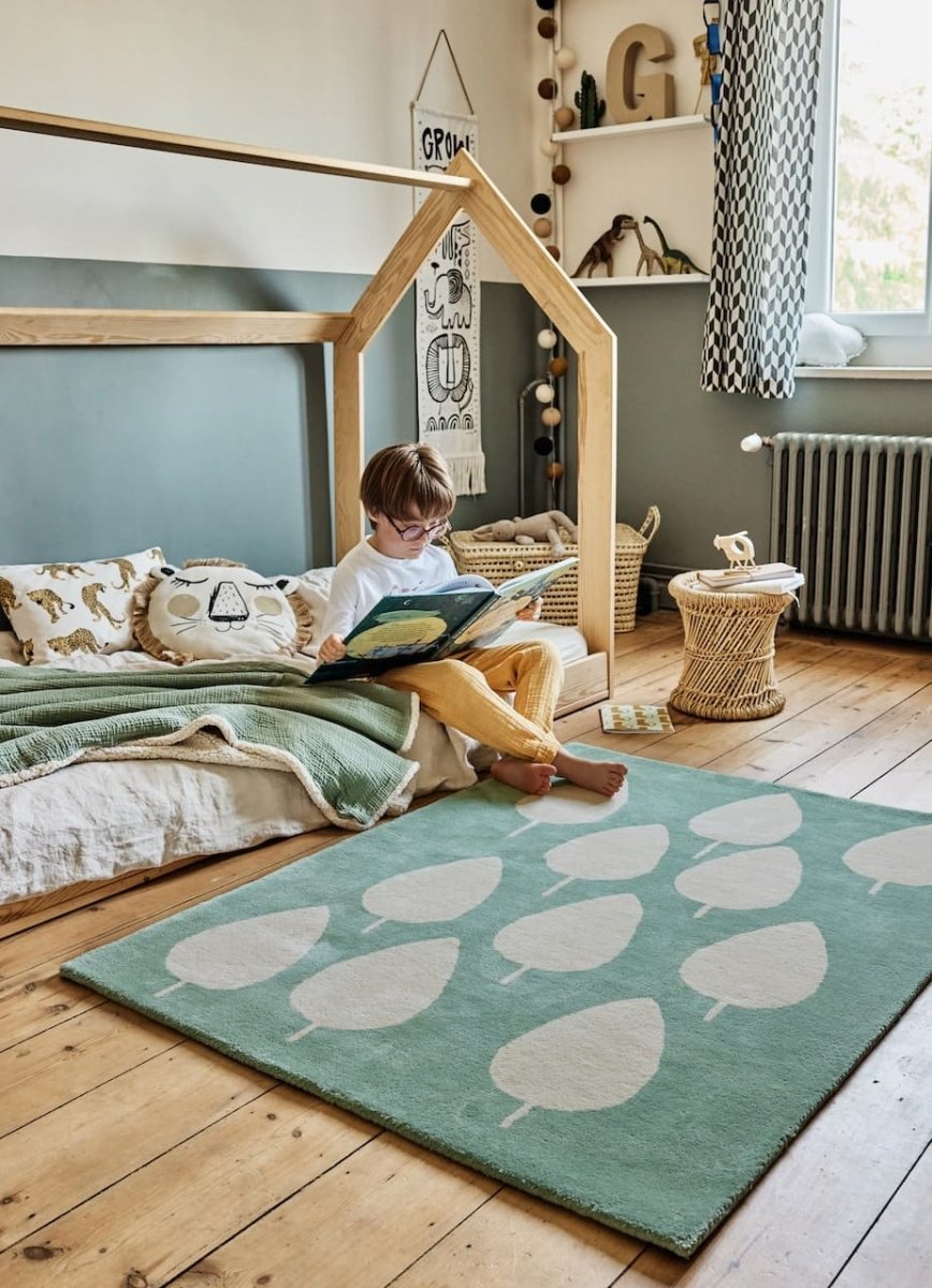 BLEUU-STUDIO-Tapis Enfant Forêt Vert 120 x 170 Cm