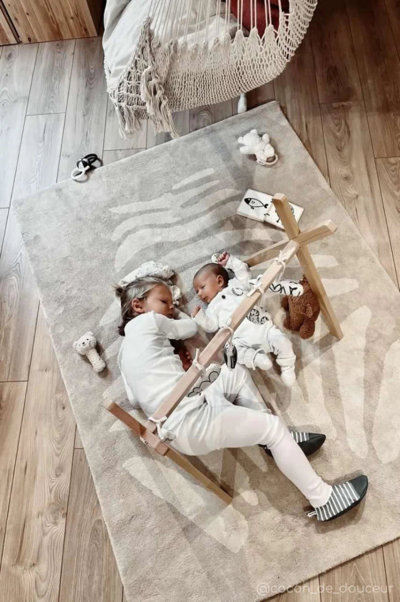 BLEUU-STUDIO-Tapis Enfant Zebre Beige 100 x 130 Cm