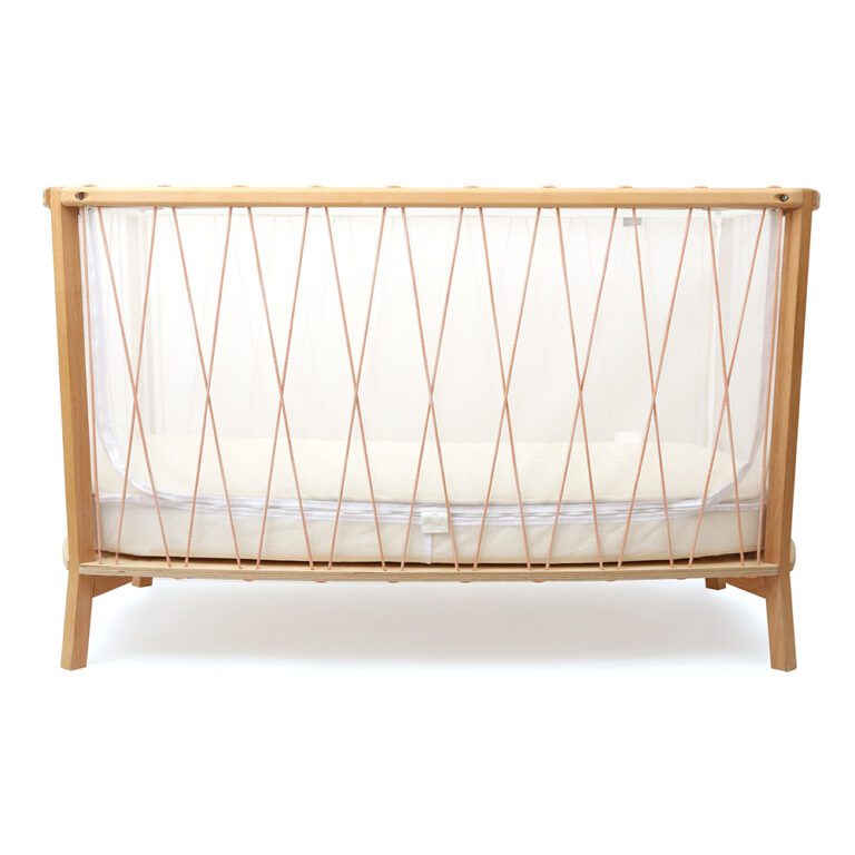 CHARLIE CRANE-Lit KIMI 120 Avec Matelas Coco Naturel + Surmatelas + Lacets Bois De Rose