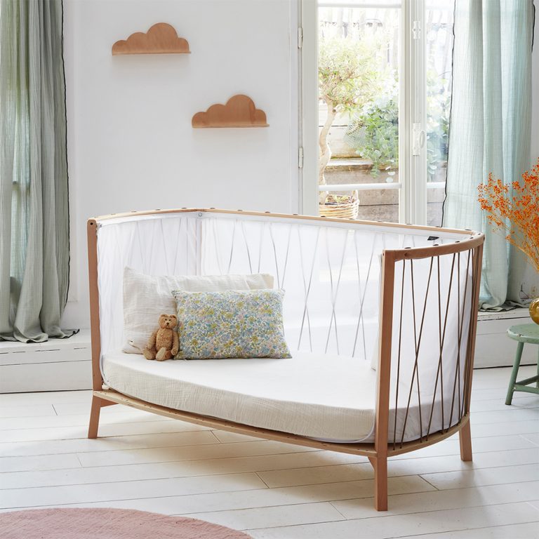 CHARLIE CRANE-Lit KIMI 120 Avec Matelas Coco Naturel + Surmatelas + Lacets Desert