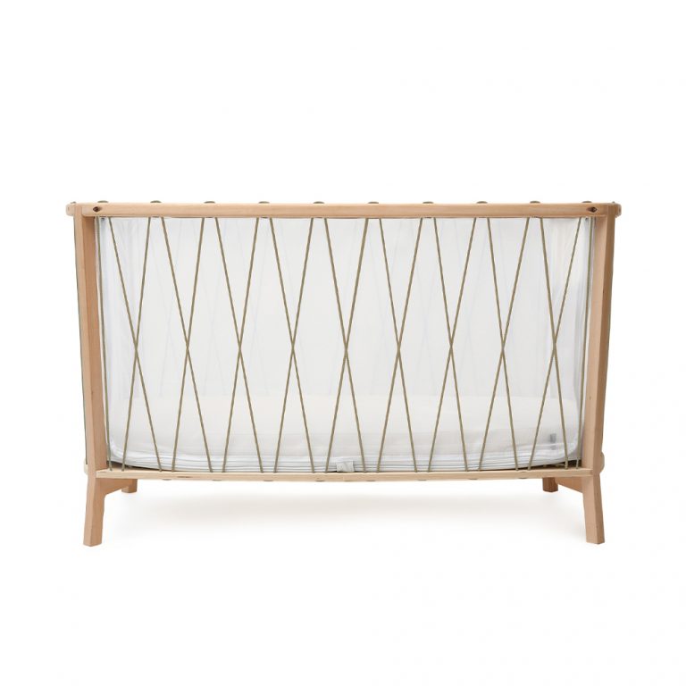 CHARLIE CRANE-Lit KIMI 120 Avec Matelas Coco Naturel + Surmatelas + Lacets Hazelnut